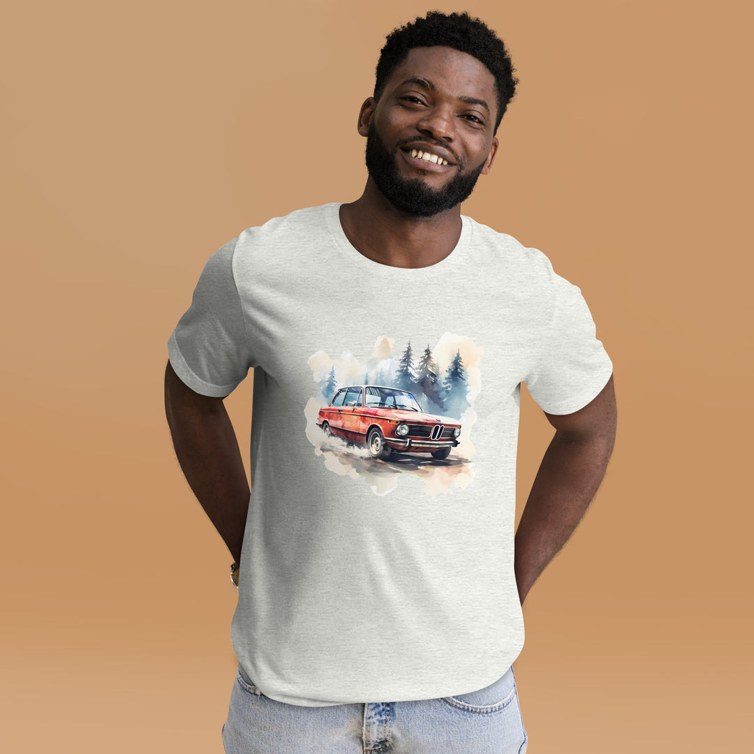 Winter Wonderland Ride: Red BMW 2002 in the Snow