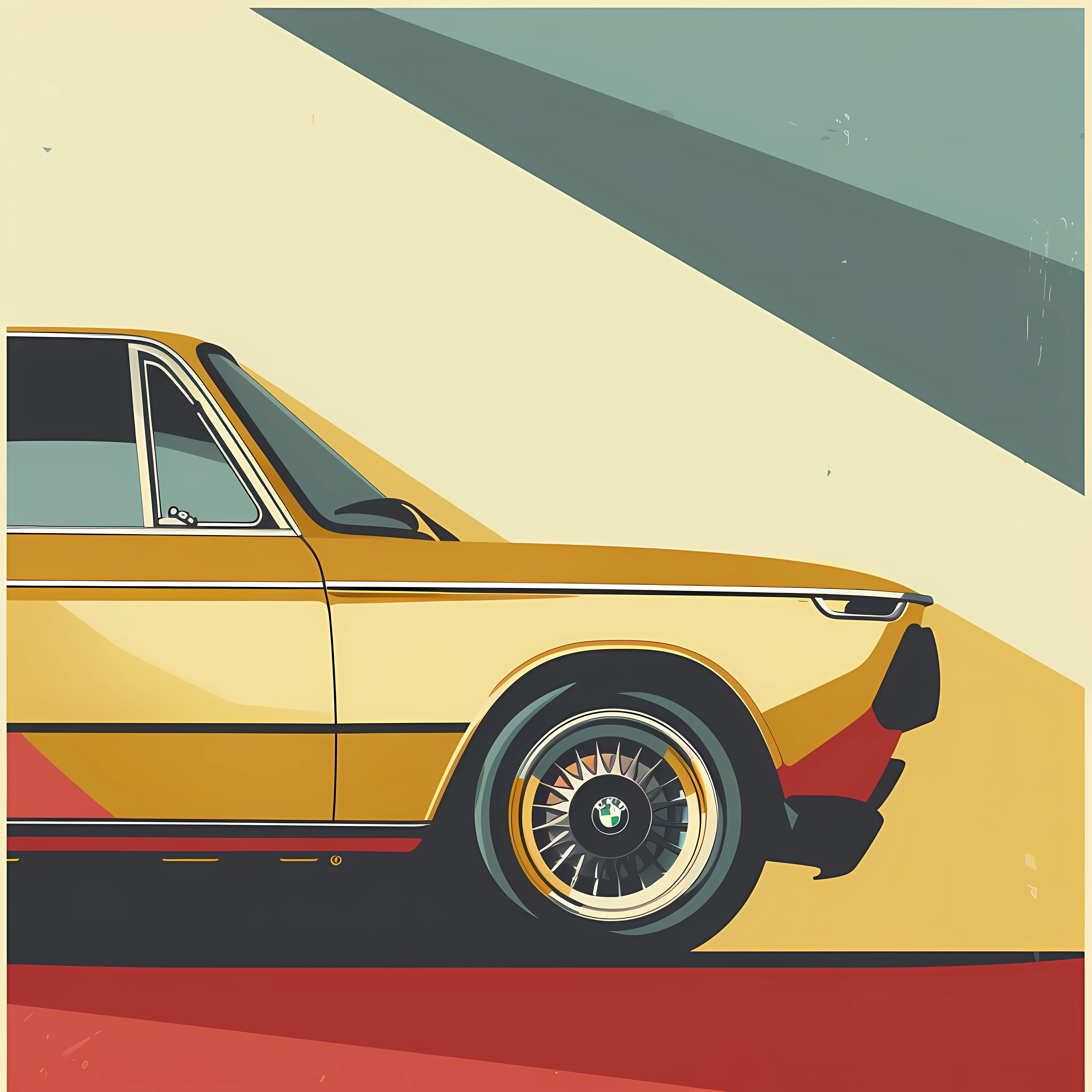 Bauhaus Inspired image of a BMW 2002
