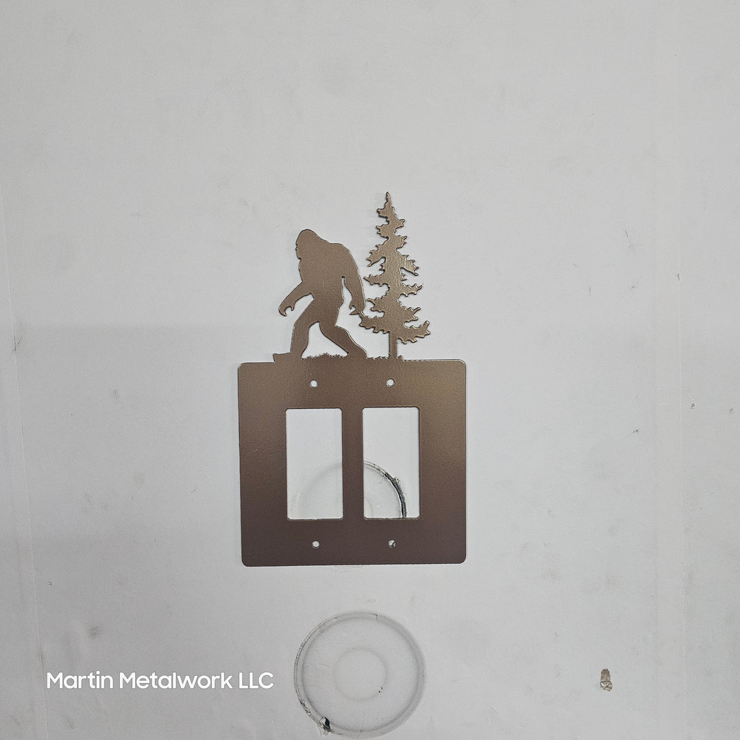 Bigfoot Metal Light Switch Cover – Forest Creature Plate – Powder Coated Steel (Single/Double Gang or Rocker) – Rustic Cabin &amp; Garage Decor