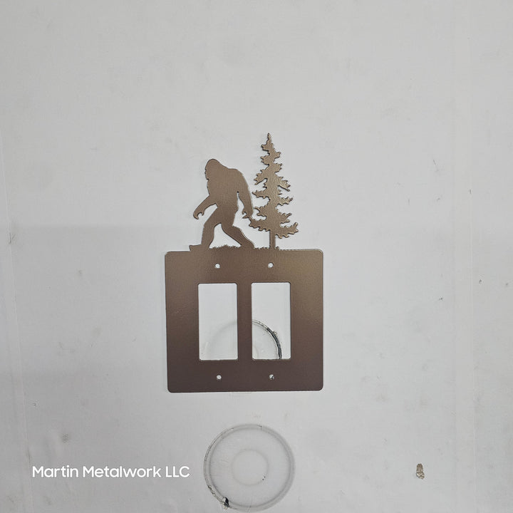 Bigfoot Metal Light Switch Cover – Forest Creature Plate – Powder Coated Steel (Single/Double Gang or Rocker) – Rustic Cabin &amp; Garage Decor