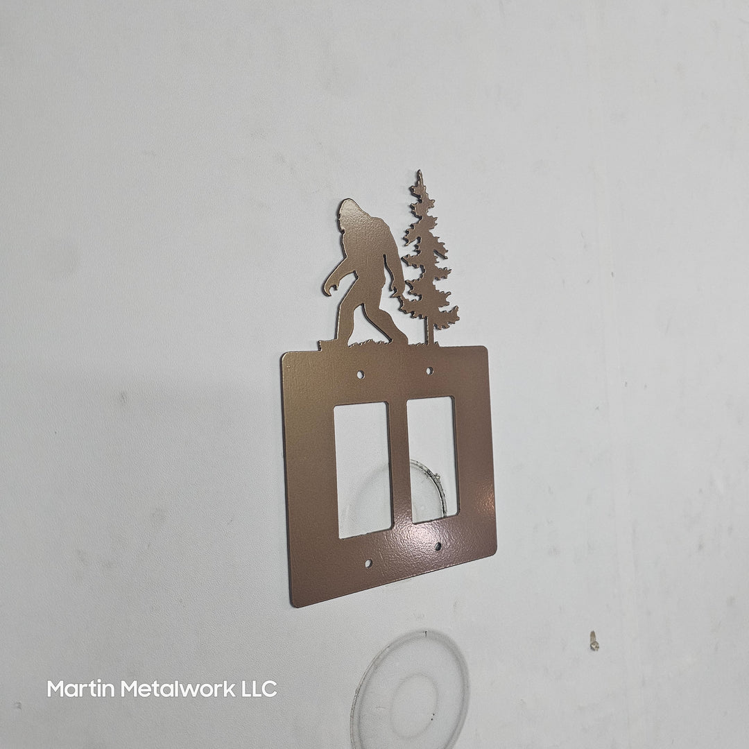 Bigfoot Metal Light Switch Cover – Forest Creature Plate – Powder Coated Steel (Single/Double Gang or Rocker) – Rustic Cabin &amp; Garage Decor