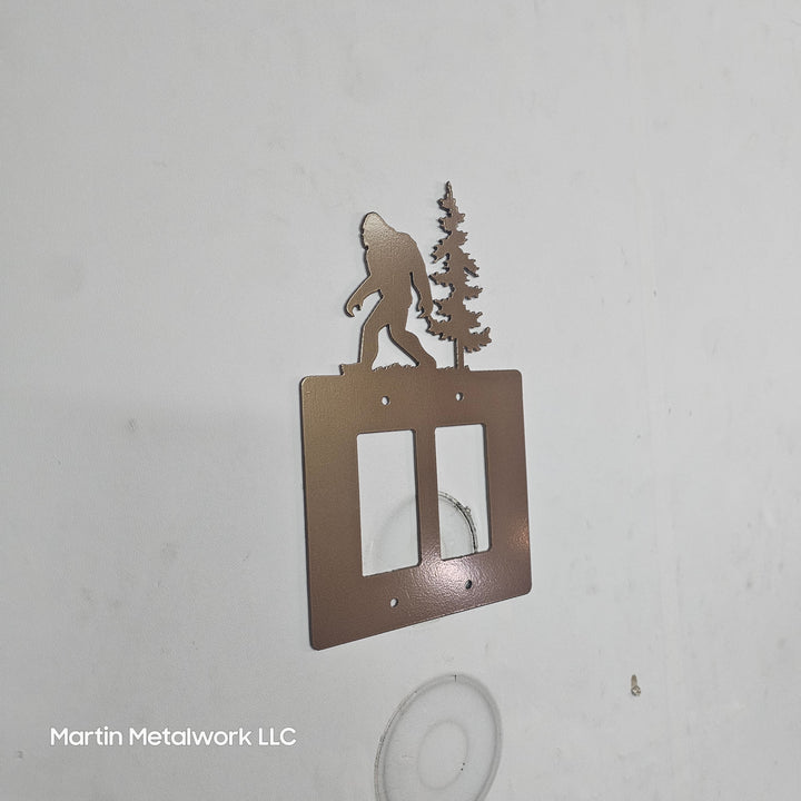 Bigfoot Metal Light Switch Cover – Forest Creature Plate – Powder Coated Steel (Single/Double Gang or Rocker) – Rustic Cabin &amp; Garage Decor