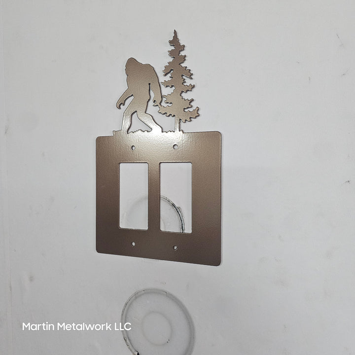 Bigfoot Metal Light Switch Cover – Forest Creature Plate – Powder Coated Steel (Single/Double Gang or Rocker) – Rustic Cabin &amp; Garage Decor