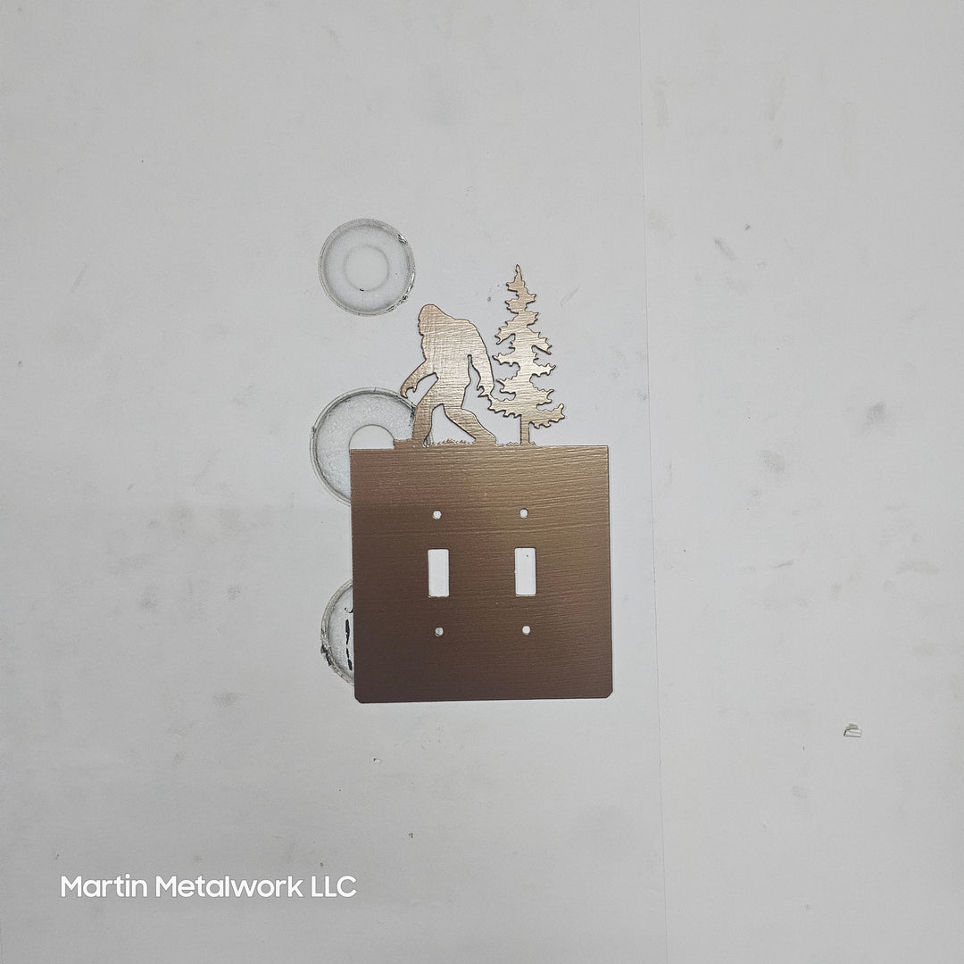 Bigfoot Metal Light Switch Cover – Forest Creature Plate – Powder Coated Steel (Single/Double Gang or Rocker) – Rustic Cabin &amp; Garage Decor