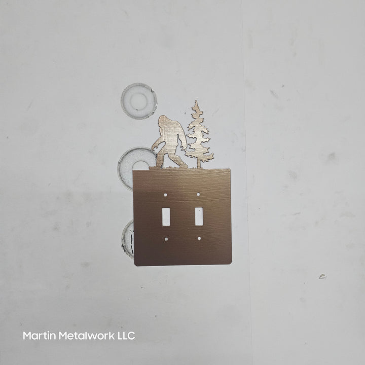 Bigfoot Metal Light Switch Cover – Forest Creature Plate – Powder Coated Steel (Single/Double Gang or Rocker) – Rustic Cabin &amp; Garage Decor