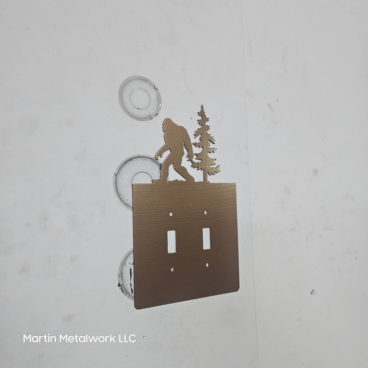 Bigfoot Metal Light Switch Cover – Forest Creature Plate – Powder Coated Steel (Single/Double Gang or Rocker) – Rustic Cabin &amp; Garage Decor