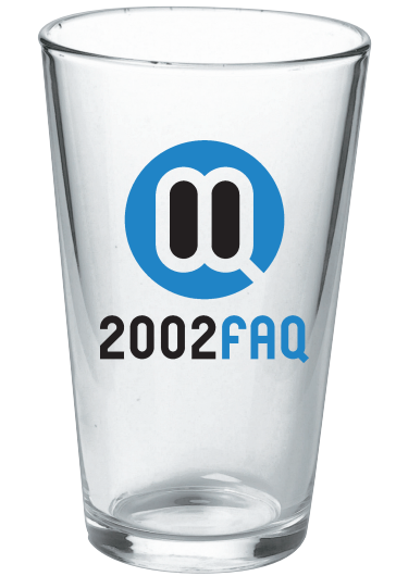2002FAQ Logo Pint Glass – 16 oz