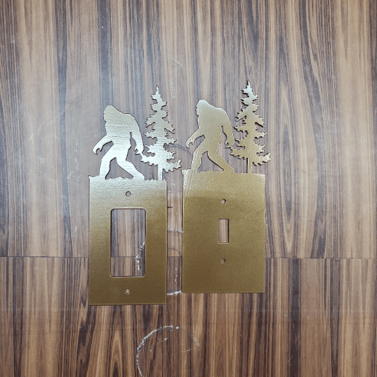 Bigfoot Metal Light Switch Cover – Forest Creature Plate – Powder Coated Steel (Single/Double Gang or Rocker) – Rustic Cabin &amp; Garage Decor