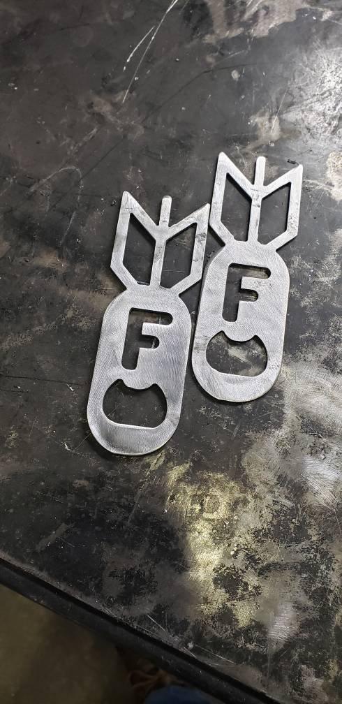 F Bomb Bottle Opener – Steel Bar Tool – Powder Coated – Funny Kitchen & Garage Gift 3"x6"