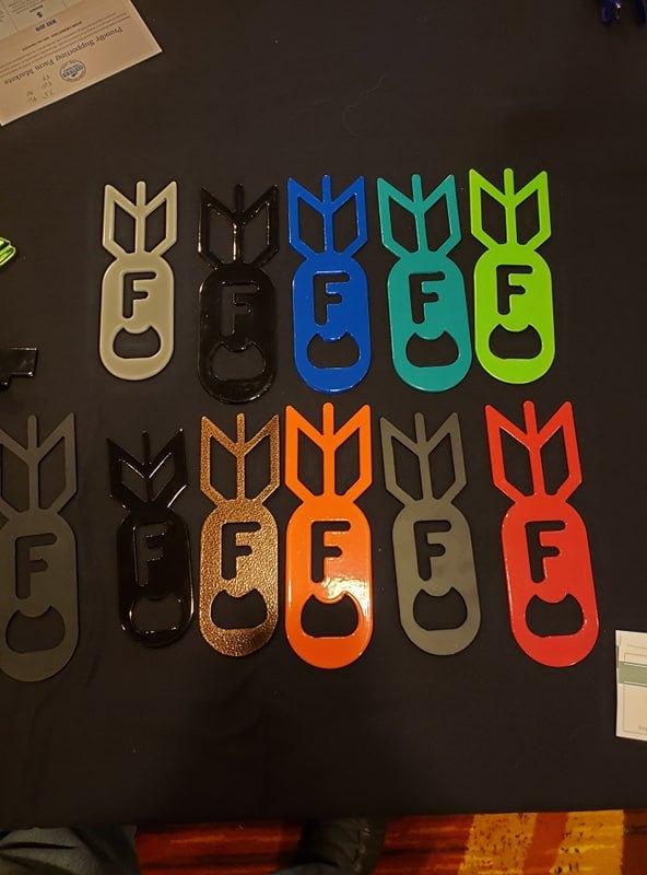 F Bomb Bottle Opener – Steel Bar Tool – Powder Coated – Funny Kitchen & Garage Gift 3"x6"
