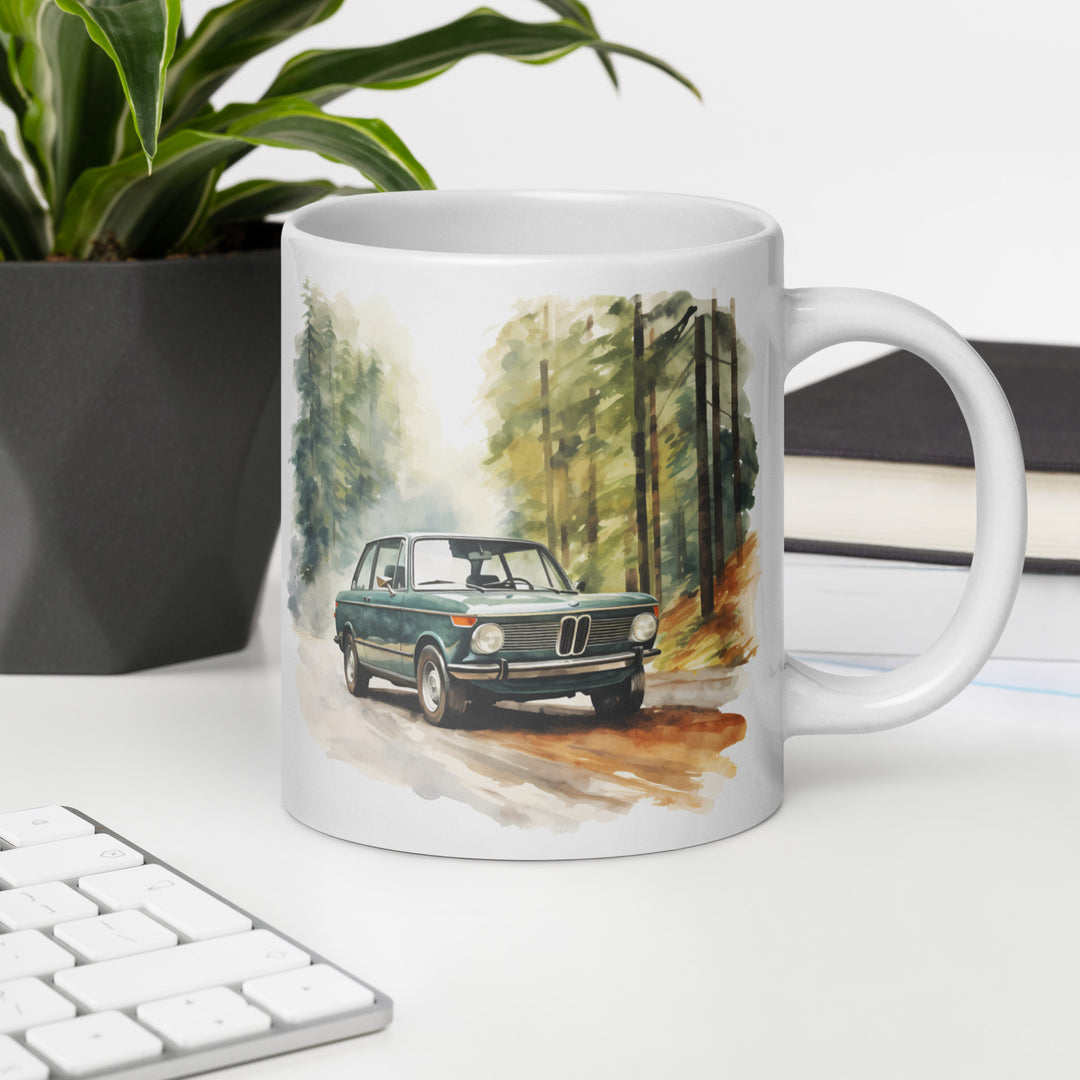 Watercolor BMW 2002 Forest Drive Coffee Mugs - 11oz, 15oz, and 20oz