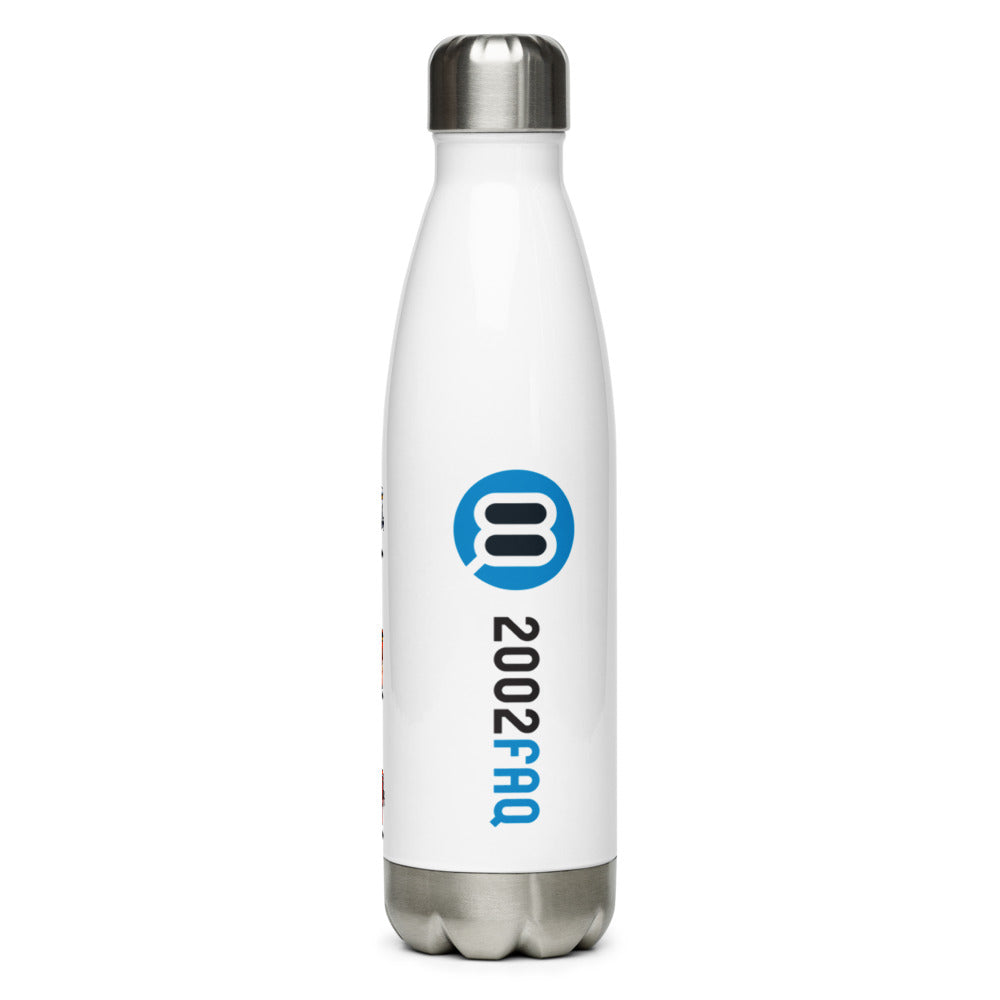 Custom BMW 2002 FAQ Water Bottle featuring Three Tourings in Unique Styles